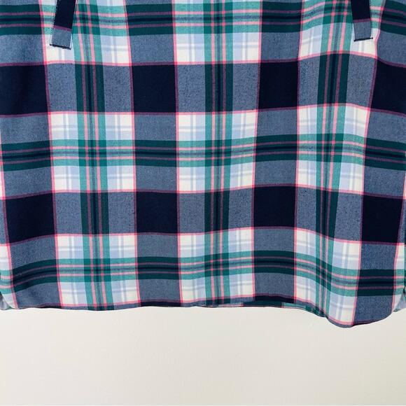 Talbots blue green pink plaid wool preppy midi skirt 8 - Picture 3 of 7